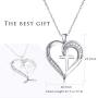 Van Chloe Heart Cross Necklace for Women 925 Sterling Silver Necklace Cubic Zirconia Diamond Pendant White Gold Plated Valentines Day Mothers Day Jewelry Gift for Women Girls