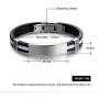 Personalized Engraved Stainless Steel Rubber Bracelet for Men Women Kids DIY Custom Name Date ID Bracelet