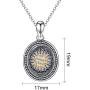 TANGPOET Locket Necklace That Holds Pictures 925 Sterling Silver Compass Pendant Necklace for Women Men Birthday Gifts