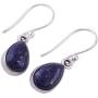 NOVICA Lapis Lazuli .925 Sterling Silver Teardrop Dangle Hook Earrings Be True