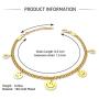 KINSNG Chain Bracelet for Women, 18k Gold Plated Durable Link Cute Smiley Bracelet for Women Girls Men