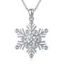 PELOVNY Snowflake Necklace for Women Sterling Silver Celtic Knot CZ Pendant Frozen Snowflake Jewelry Gift for Snow Lover Girlfriend 18 inches Chain