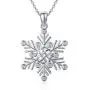 PELOVNY Snowflake Necklace for Women Sterling Silver Celtic Knot CZ Pendant Frozen Snowflake Jewelry Gift for Snow Lover Girlfriend 18 inches Chain
