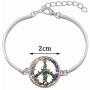 Floral Peace Sign Necklace Bracelet Earring Set