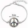 Floral Peace Sign Necklace Bracelet Earring Set