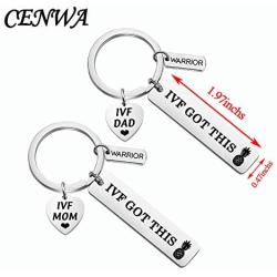 CENWA IVF Got This Mom/Dad Keychain Set Infertility Gift IVF IUI Gift Lucky Fertility Jewelry IVF Encouragement Gift