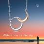 SOULMEET Sterling Silver Moon Necklace Gifts for Birthday Long Distance Relationships, Women Jewelry Gifts for Mothers Day Christmas Friendship