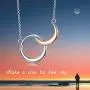SOULMEET Sterling Silver Moon Necklace Gifts for Birthday Long Distance Relationships, Women Jewelry Gifts for Mothers Day Christmas Friendship
