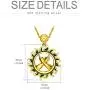 AOBOCO 18k Gold Plated Sterling Silver Gold Sun Sunburst Pendant Necklace with Finger Cross Hope for Good Luck, Citrine Austria Crystal Christmas Jewelry Gifts for Men Unisex