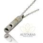 Austaras Hawaiian Turtle Bar Necklace - 925 Sterling Silver Plated Stainless Steel Whistle Pendant