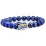 Gem Stone King 8mm Simulated-Lapis Lazuli Sterling silver Cloisonne Enamel Butterfly Bracelet