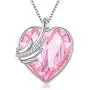Hantaostyle Angel Wings Love Heart Crystal Necklaces 18k White Gold Plated Pendant Birthstone Necklace,Heart of The Ocean Necklace Jewelry Gifts for Womens Hantaostyle Angel Wings Love Heart Crystal Necklaces 18k White Gold Plated Pendant Birthstone Necklace,Heart of The Ocean Necklace Jewelry Gifts for Womens