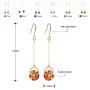 Neoglory Jewelry Made with Swarovski Element Yellow Crystal Long Fish Hook Drop Earrings for Woman
