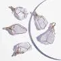 JUNHAN Natural Rock Quartz Pendant Necklace for Women Tumbled Raw Irregular Crystal Wrapped Gold Wire Chakra Gemstone Jewelry with 2 Different Chains JUNHAN Natural Rock Quartz Pendant Necklace for Women Tumbled Raw Irregular Crystal Wrapped Gold Wire Chakra Gemstone Jewelry with 2 Different Chains