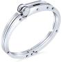 Biker Partner in Crime Handcuff Bangle Bracelet for Men Black Silver Tone Stainless Steel 8 Inch Button Hinge Clasp