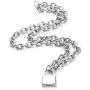 Molike Stainless Steel Simple Personality Punk Love Lock Pendant Necklace for Men Women, Fashion Jewelry Gift Molike Stainless Steel Simple Personality Punk Love Lock Pendant Necklace for Men Women, Fashion Jewelry Gift