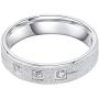 Solid Unisex Comfort Fit Sterling Silver 5mm Sandblasted Finish Ring Simulated Diamond Wedding Band