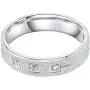 Solid Unisex Comfort Fit Sterling Silver 5mm Sandblasted Finish Ring Simulated Diamond Wedding Band Solid Unisex Comfort Fit Sterling Silver 5mm Sandblasted Finish Ring Simulated Diamond Wedding Band