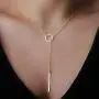 Unicra Simple Ring Necklace Gold Y-Necklace Chain Bar Pendant Necklaces Jewelry for Women and Girls Unicra Simple Ring Necklace Gold Y-Necklace Chain Bar Pendant Necklaces Jewelry for Women and Girls