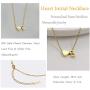 Glimmerst Initial Heart Necklace,18K Gold Plated Stainless Steel Tiny Heart Letter Necklace Personalized Monogram Name Necklace for Women Girls