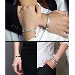 Popeoiuh Inspirational Bracelets for Women Stainless Steel Engraved Personalized Mantra Quote Cuff Bangle Encouragement Jewelry Gift for Teen Girls Boy Friend Men