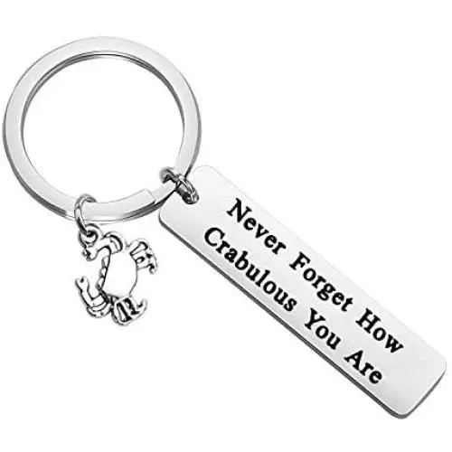 ENSIANTH Crab Keychain Crab Lover Gift Never Forget How Crabulous You are Keychain Crab Jewelry for BFF Traveler Gift ENSIANTH Crab Keychain Crab Lover Gift Never Forget How Crabulous You are Keychain Crab Jewelry for BFF Traveler Gift