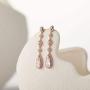 SWEETV Long Pear-Shaped Wedding Birdal Earrings for Brides, Bridesmaids, Crystal Chandelier Dangle Drop Earrings for Women Prom