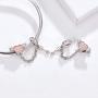 BAMOER 925 Sterling Silver Dangle Charms Pearl Cubic Zirconia Charm Beads for Women for Bracelet Necklaces