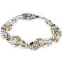 John Medeiros Triple Strand Two Tone Beaded Collection Bracelet Pavé Setting Made in America