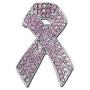 Breast Cancer Awareness Brooch for Women Black Scarf Ribbon Lapel Pin Rhinestone Brooches for Girls Jewelry … (Pink)