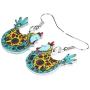 NEWEI Acrylic Floral Chicken Hen Earrings Drop Dangle Cute Farm Animal Pet Jewelry For Women Girl Charm