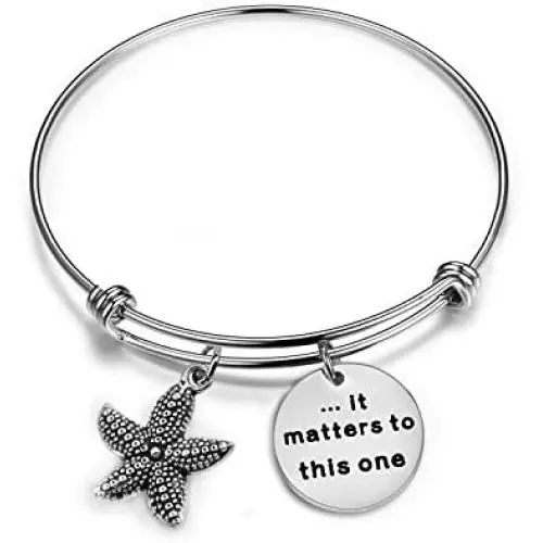Zuo Bao Starfish Jewelry It Matters to This One Adjustable Bangle Bracelet Sea Jewelry Social Worker Gift Zuo Bao Starfish Jewelry It Matters to This One Adjustable Bangle Bracelet Sea Jewelry Social Worker Gift
