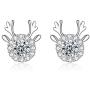 Hadskiss Silver Christmas Stud Earrings for Women, 925 Sterling Silver Snowflake Studs Earrings, Christmas Deer Earrings for Girls, 10mm Small Slepper Studs, Gift for Christmas, with Jewelry Box