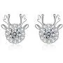 Hadskiss Silver Christmas Stud Earrings for Women, 925 Sterling Silver Snowflake Studs Earrings, Christmas Deer Earrings for Girls, 10mm Small Slepper Studs, Gift for Christmas, with Jewelry Box