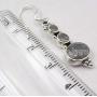 SilverStarJewel Faceted Labradorite 3 Stone French Hook Earrings 3.8 cm 925 Pure Silver