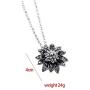 Black Dahlia Necklace,Crystal Jewelry Flower Pendant for Women Gift Custume Accessory