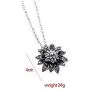 Black Dahlia Necklace,Crystal Jewelry Flower Pendant for Women Gift Custume Accessory