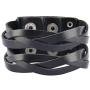 Jeilwiy Punk Leather Wristbands for Men Bracelets Handmade Wide Cuff Bangle Braided Jewelry Black Brown Adjustable - Teen Girls Boys Punk Fathers Gifts