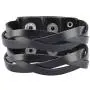 Jeilwiy Punk Leather Wristbands for Men Bracelets Handmade Wide Cuff Bangle Braided Jewelry Black Brown Adjustable - Teen Girls Boys Punk Fathers Gifts