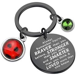 BAUNA Ladybug Keychain BFF Friendship Gift Always Remember You’re Braver Than You Believed Key Ring Cosplay Charm Jewelry