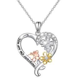 YinShan 925 Sterling Silver Heart Animal Pendant Necklace Jewelry for Women