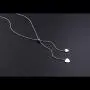 FLYOW Long Chain Dainty Necklace Simple Style 925 Sterling Silver Heart Pendant Adjustable Y Shaped Necklace Jewelry FLYOW Long Chain Dainty Necklace Simple Style 925 Sterling Silver Heart Pendant Adjustable Y Shaped Necklace Jewelry