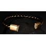 Mgutillart Punk Rock Stainless Steel Magnet Buckle Wristband Leather Bracelet