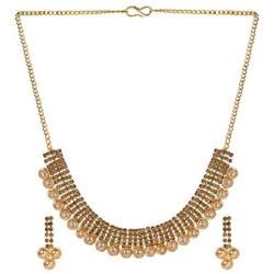 Efulgenz Crystal Rhinestone Indian Gold Plated Bridal Wedding Choker Necklace Earring Jewelry Set for Brides Bridesmaid