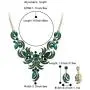 BriLove Womens Wedding Bridal Crystal Floral Leaf Enamel Statement Necklace Dangle Earrings Set BriLove Womens Wedding Bridal Crystal Floral Leaf Enamel Statement Necklace Dangle Earrings Set