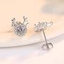 Hadskiss Silver Christmas Stud Earrings for Women, 925 Sterling Silver Snowflake Studs Earrings, Christmas Deer Earrings for Girls, 10mm Small Slepper Studs, Gift for Christmas, with Jewelry Box