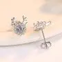 Hadskiss Silver Christmas Stud Earrings for Women, 925 Sterling Silver Snowflake Studs Earrings, Christmas Deer Earrings for Girls, 10mm Small Slepper Studs, Gift for Christmas, with Jewelry Box