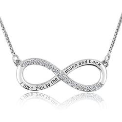 CharmSStory Mothers Day Mother Daughter Forever Love Infinity Sterling Silver Heart Necklace Pendant for Mom