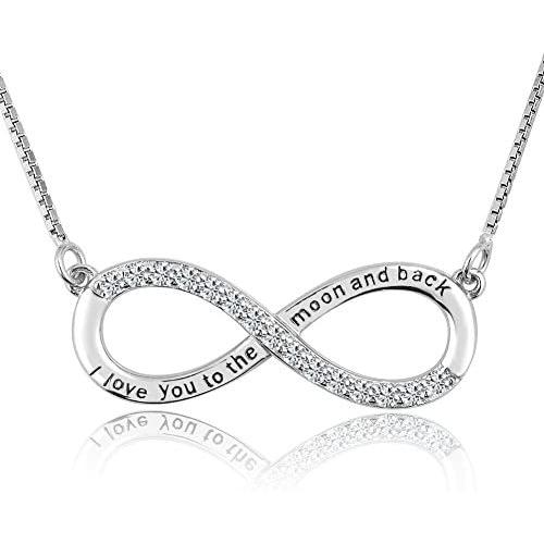 CharmSStory Mothers Day Mother Daughter Forever Love Infinity Sterling Silver Heart Necklace Pendant for Mom