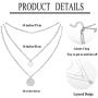 JOERICA 9 Pcs Dainty Layered Necklaces for Women Multilayer Adjustable Layering Choker Chain Necklaces Gold Plated Y Pendent Coin Bar Disc Necklaces Set